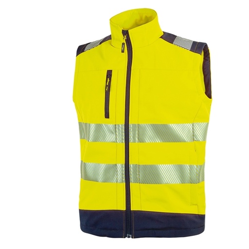 [D89971] Gilet alta visibilita' softshell Dany giallo fluo Taglia L U-Power