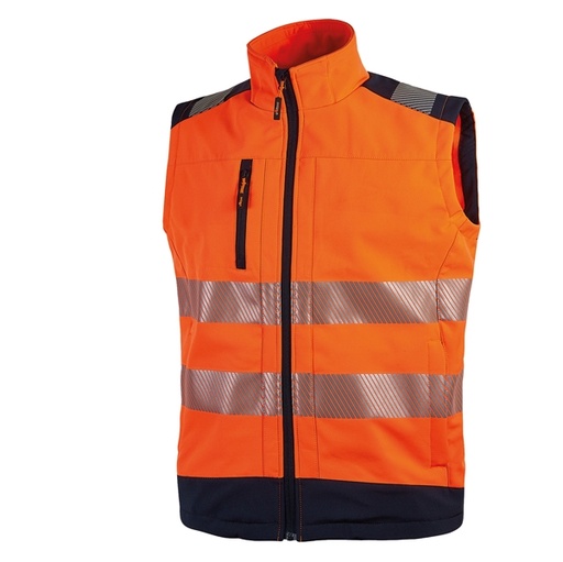 [D89973] Gilet alta visibilita' softshell Dany arancio fluo Taglia L U-Power