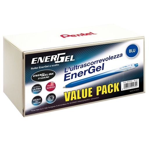 [D90024] Valuepack 20+4 roller ENERGel Slim BL437 blu 0.7mm Pentel