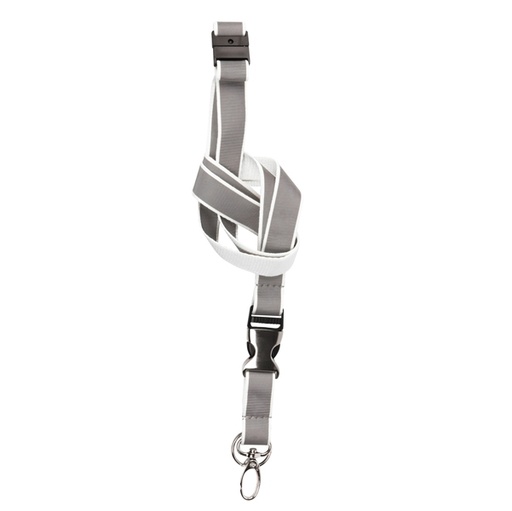 [D90057] 10 Cordoncini portabadge catarifrangenti Bianco neon 3L
