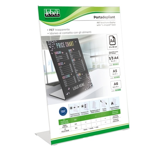 [D90059] Display con base a L A4 -21x30cm Lebez