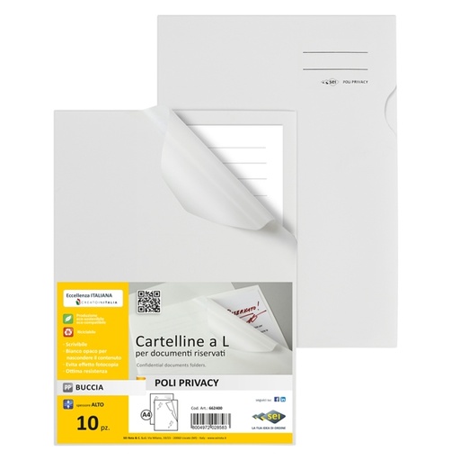 [D90126] 10 Cartelline a L per documenti riservati POLI PRIVACY Sei rota