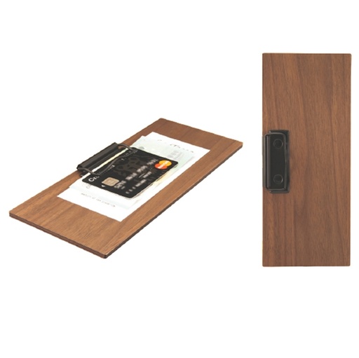 [D90156] Porta Conto in legno 24x10cm con fermaglio Walnut