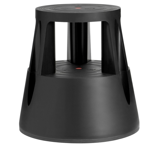 [D90226] Sgabello Roll a step nero con ruote