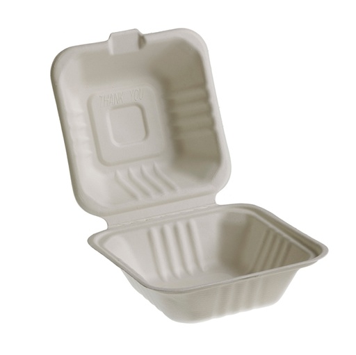[D90257] 50 Vaschette Hamburger box 15x15cm Take away BIO Leone