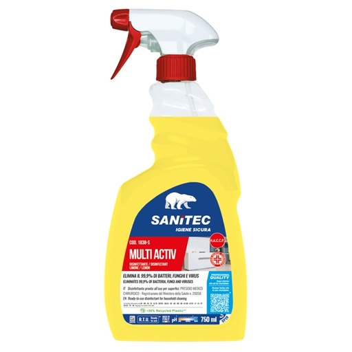 [D90402] Sgrassatore Disinfettante Multi Activ 750ml Limone Sanitec