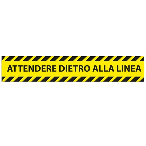[D90445] Conf. 5 adesivi da terra L45xH8cm "ATTENDERE DIETRO LA LINEA"