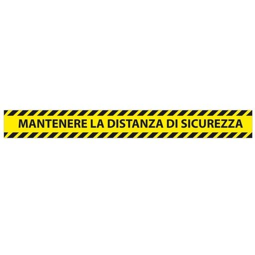 [D90446] Conf. 5 adesivi da terra L90xH10cm "MANTENERE LA DISTANZA DI SICUREZZA"