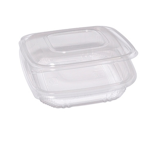 [D90553] Pack 50 contenitori in PP coperchio incernierato 18,5x18,5cm H3,7cm Cuki QC2-750