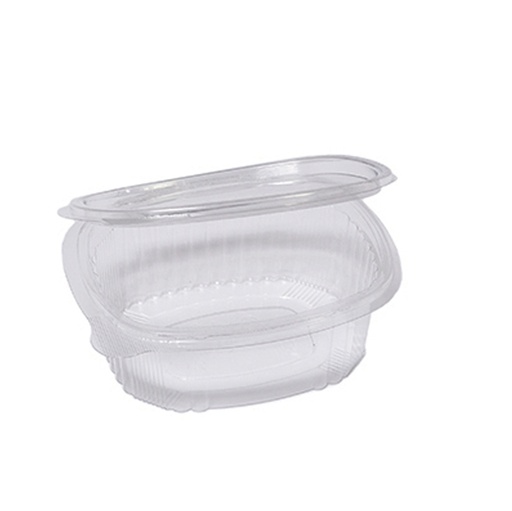 [D90555] Pack 50 contenitori ovali in PET con coperchio incernierato 12,2x10,4cm Cuki