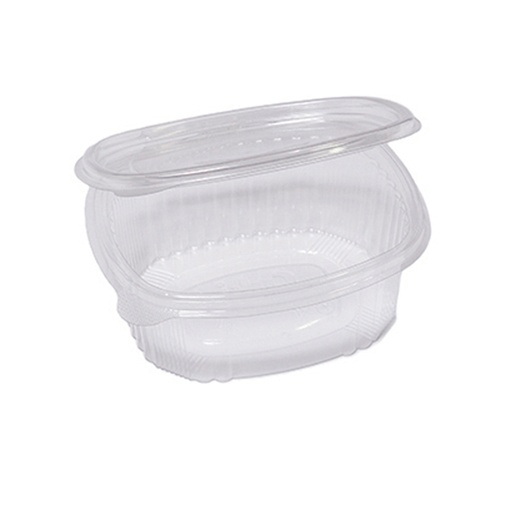 [D90556] Pack 50 contenitori ovali in PET con coperchio incernierato 14x11,9cm Cuki