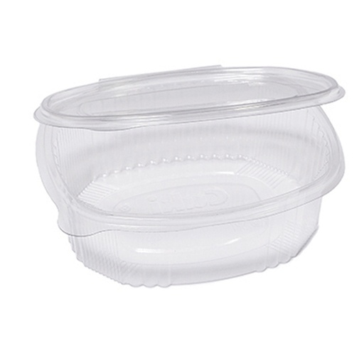[D90558] Pack 50 contenitori ovali in PET con coperchio incernierato 18x15,1cm Cuki