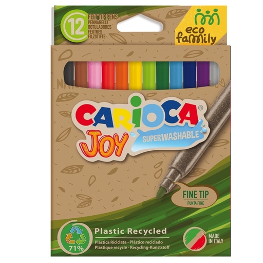 [D90791] Scatola 12 pennarelli Joy Eco Family lavabili colori assortiti Carioca