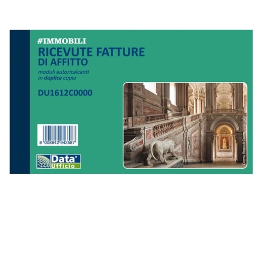 [D90876] Blocco ricevute/fatture affitto 50/50copie autor. 10x16,8cm DU1612C0000
