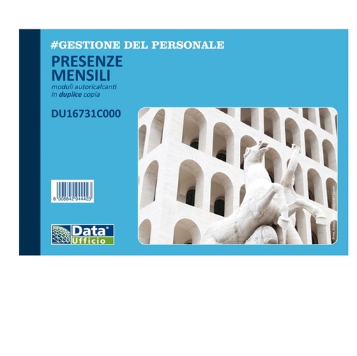 [D90900] Blocco presenze mensili 25/25copie autor. 14,8x21,5cm DU16731C000