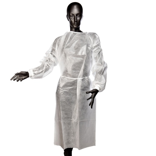 [D90905] Camice di protezione in PP+PE 40gr Bianco Tg. Unica MONOUSO