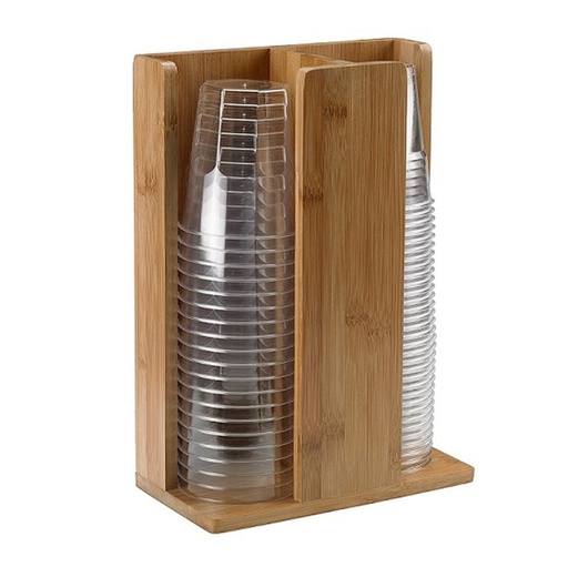 [D91101] Portabicchieri in bamboo 21x11x30cm naturale Leone