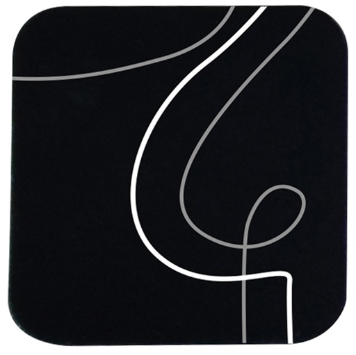 [D91142] Sottobicchiere 10x10cm Linea Linee - nero