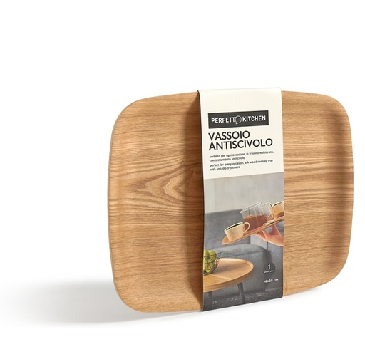 [D91153] Vassoio antiscivolo in legno frassino 36x28cm