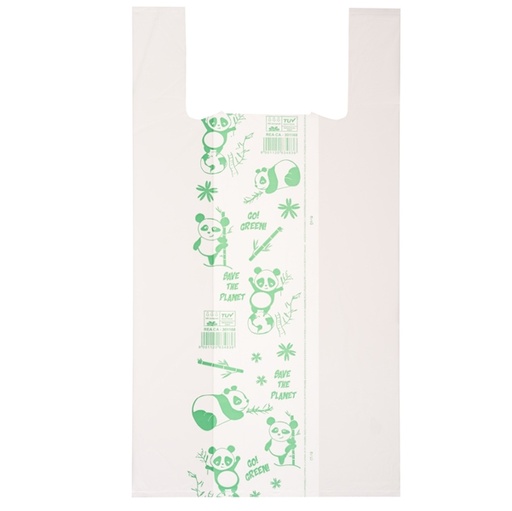 [D91321] Scatola 500 Shoppers bianchi MAXI 18µ 30x60CM 9+9cm Mater-Bi