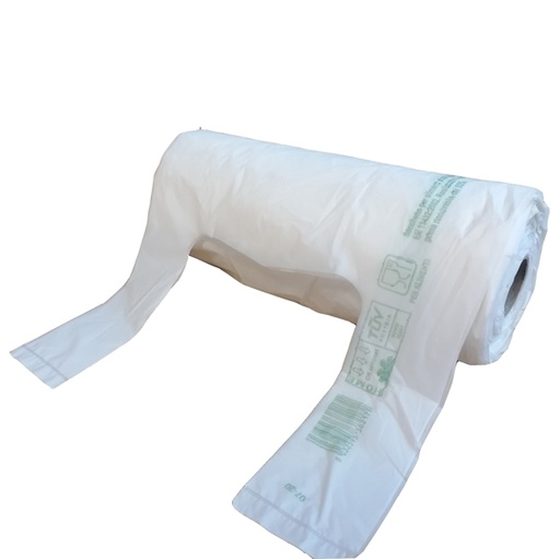 [D91322] Rotolo da 200 Shopper bianchi MINI 13µ 22x50CM 6+6cm Mater-Bi