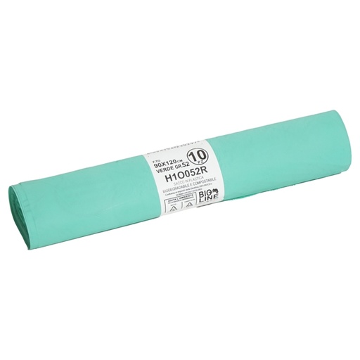 [D91328] 10 Sacchi BIO verdi 90x120cm 170Lt 19µ