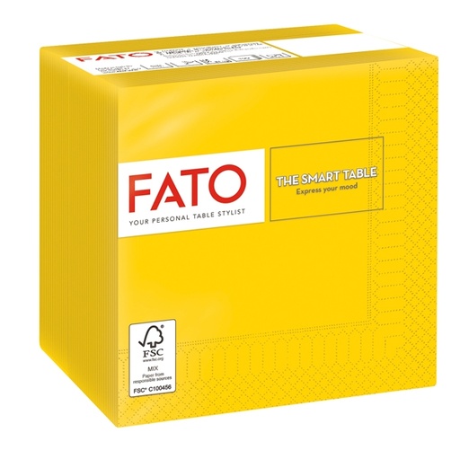 [D91338] 100 tovaglioli carta 24x24cm 2 Veli Giallo Fato