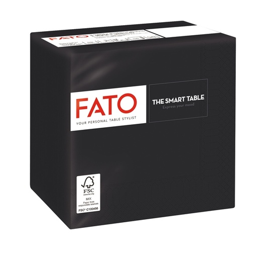 [D91340] 100 tovaglioli carta 24x24cm 2 Veli Nero Fato