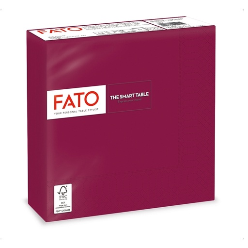[D91343] 50 tovaglioli carta 33x33cm 2 Veli Bordeaux Fato