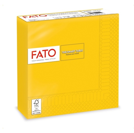 [D91345] 50 tovaglioli carta 33x33cm 2 Veli Giallo Fato