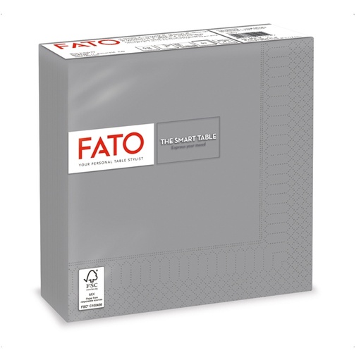 [D91346] 50 tovaglioli carta 33x33cm 2 Veli Grigio Fato