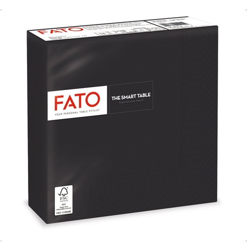 [D91347] 50 tovaglioli carta 33x33cm 2 Veli Nero Fato