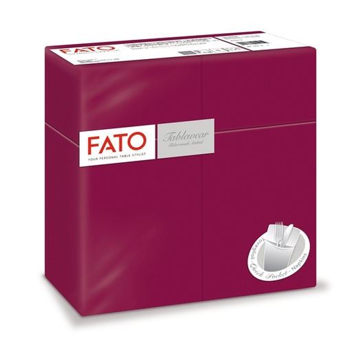 [D91359] 50 Quick Pocket 40x40cm color bordeaux Linea Airlaid Fato