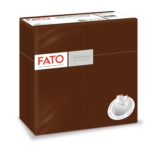 [D91360] 50 Quick Pocket 40x40cm color cacao Linea Airlaid Fato