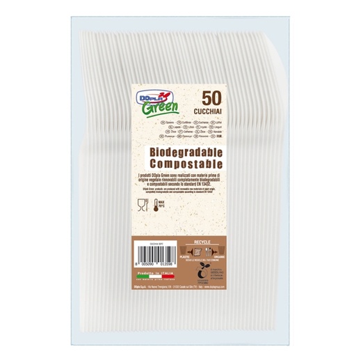 [D91424] 50 Cucchiai avorio in Estabio Dopla Green art. 03905