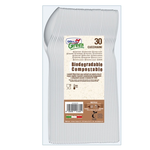 [D91425] 30 Cucchiaini avorio in Estabio Dopla Green art. 03906