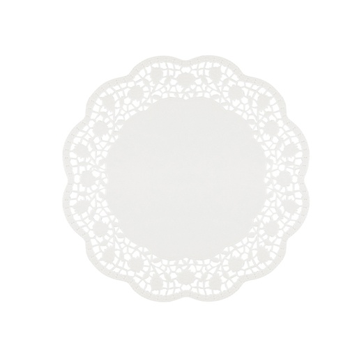 [D91467] 6 Sottotorta decorativi in carta bianca diametro 27cm