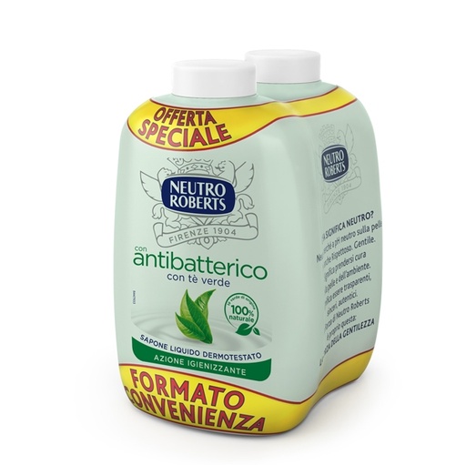 [D91545] Ricarica bis 400ml sapone liquido Antibatterico NEUTRO ROBERTS