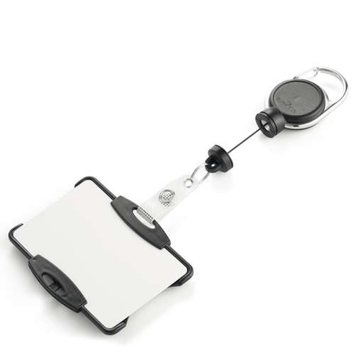 [D91547] Porta badge c/ chiocciola YO-YO extra-strong nero Durable