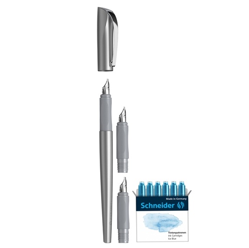 [D94815] Set penna stilografica Callissima+3 punte intercamb. fusto antracite Schneider