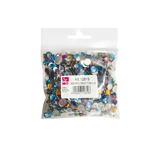 [D91567] GEMME KRISTALL TONDE DIAM. 6/10 MM IN COLORI ASSORTITI DECO -  BUSTA 1000 PZ
