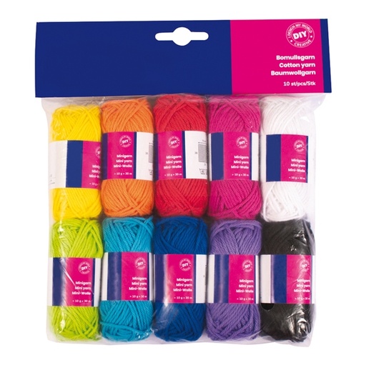 [D91570] Set 10 matasse 100 cotone lung. 30mt colori assortiti Cwr