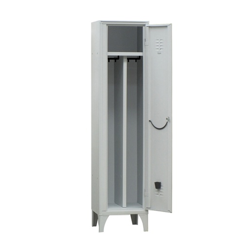 [D91634] Armadio spogliatoio in metallo a 1 VANO c/divisorio 40x50cm H180cm GRIGIO