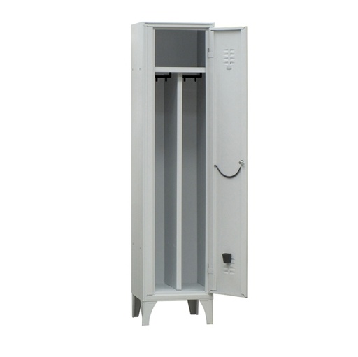 [D91637] Armadio spogliatoio in metallo a 1 VANO c/divisorio 50x50cm H180cm GRIGIO