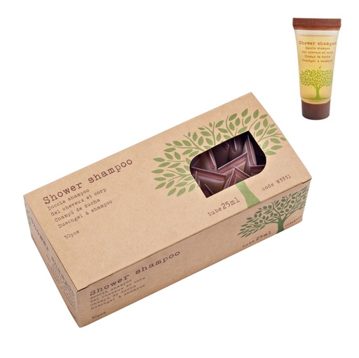 [D91641] Confezione da 50 tubetti doccia shampoo 25ml Linea Cortesia Natura