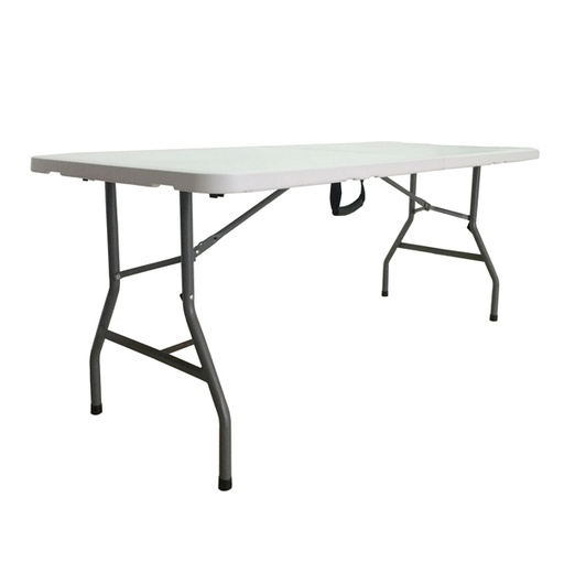 [D91684] Tavolo pieghevole L183cm in HDPE bianco Horeca