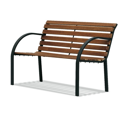[D91687] Panca da giardino Parco - in acciaio e legno - 80 x 62 x 122 cm - Garden Friend