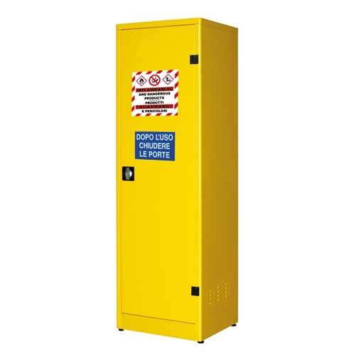[D91864] Armadio di sicurezza per liquidi infiammabili 57,5x50x185cm giallo