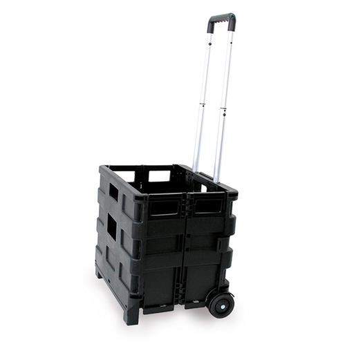 [D91897] Carrello pieghevole con cassa in plastica portata max 25kg