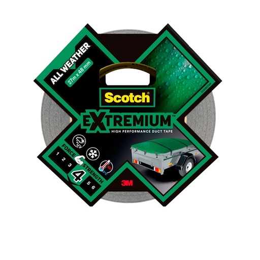 [D92062] Nastro adesivo EXTRA resistente alte temperature 48mmx27,4m nero Scotch(R)